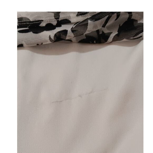 ALFANI Ruched‎ Faux Wrap Dress Floral Plus Size 18W Black Off White V-Neck - Picture 10 of 10